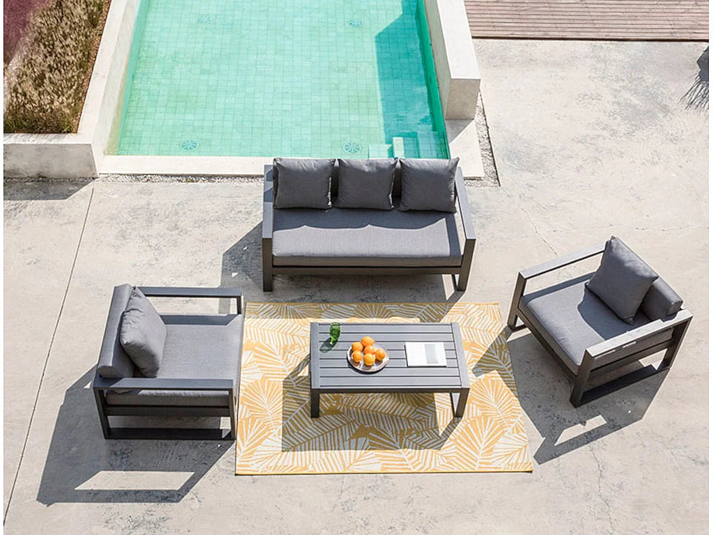 Salon de Jardin en aluminium 3 places