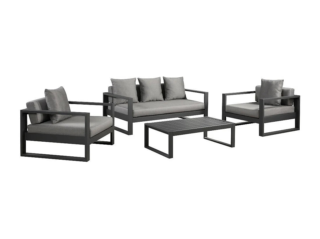 Salon de Jardin en aluminium 3 places