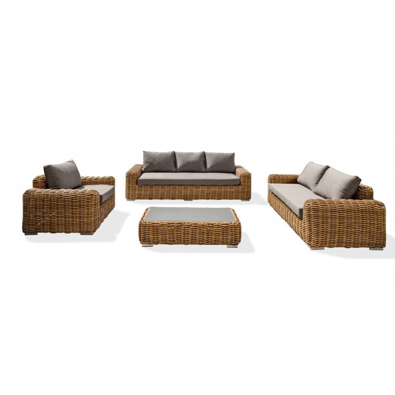 Salon de Jardin 6 places en résine tressée BORA BORA