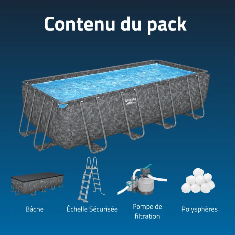 Piscine 5m50 x 2.7m x 1.2m + Tous les accessoires