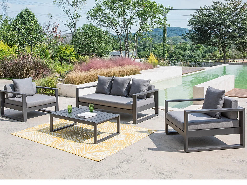 Salon de Jardin en aluminium 3 places