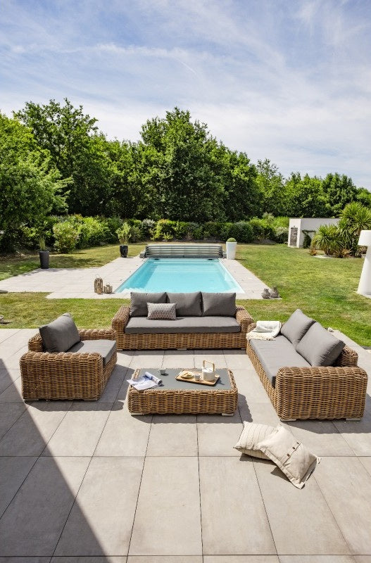 Salon de Jardin 6 places en résine tressée BORA BORA