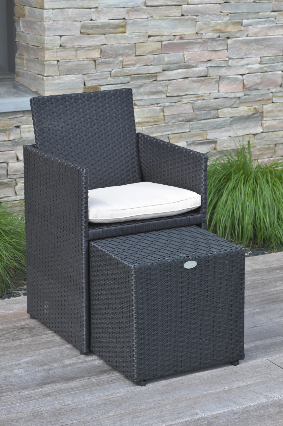 Salon de Jardin (encastrable) 10 places en résine tressée