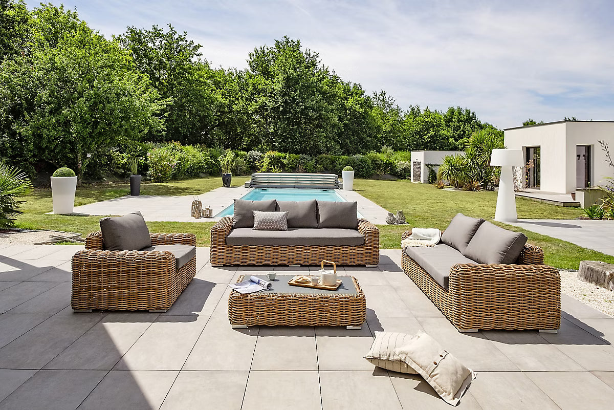 Salon de Jardin 6 places en résine tressée BORA BORA